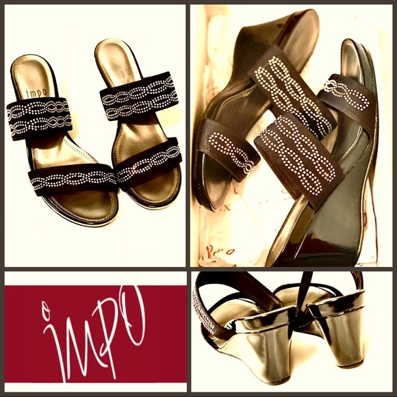 Women’s Black, Slip-On Wedge Sandals, NWB🎁, 7.5 M - Picture 1 of 10